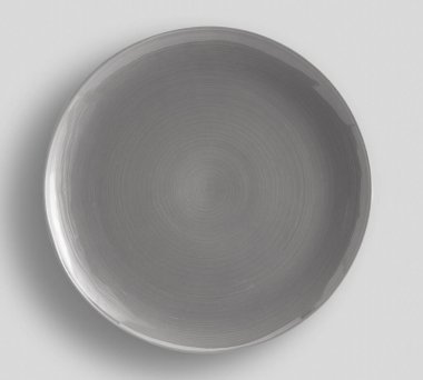 Açık gri arkaplanlı Koyu Gri Girdap Melamin Tabağı