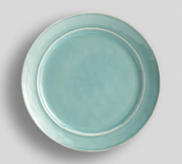 Empty Color Dish Plate Background Empty Porcelain Color Dish Dining — Stockfoto