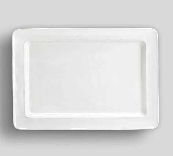 Empty White Dish Plate Background Empty Porcelain White Dish Dining — Stockfoto