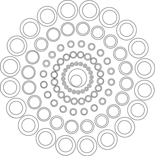 Mandala Dibujo Blanco Negro Adorno Redondo Étnico Puede Utilizar Para — Vector de stock