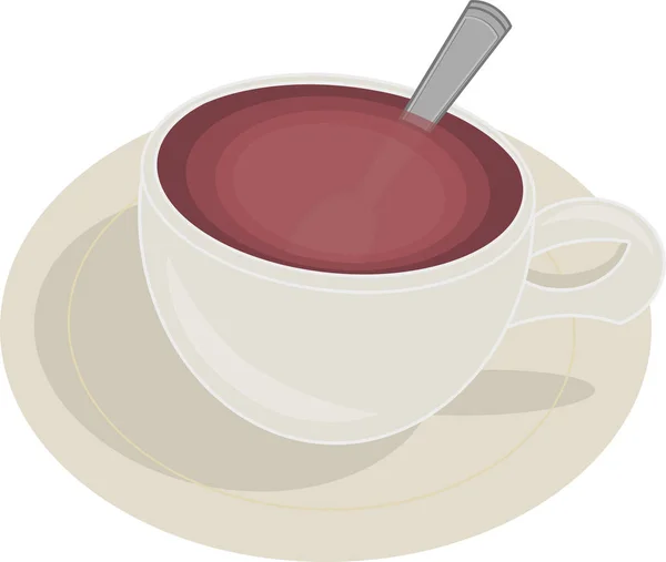 Grafická Kresba Šálek Kávy Nebo Čaje Bílé Pozadí Vhodné Pro — Stockový vektor