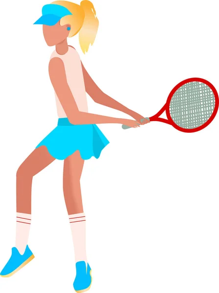 World Tennis Day March First Monday March Girl Plays Tennis — Stock Vector