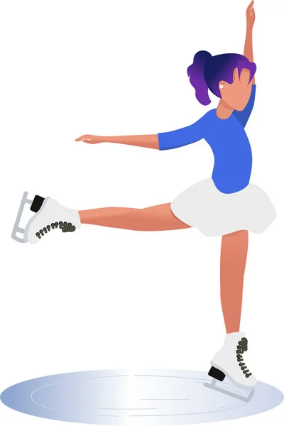 Łyżwiarstwo Figurowe Dziewczyna Jeździ Łyżwach Konkurencja Rysunek Graficzny Zbliżenie Może — Wektor stockowy