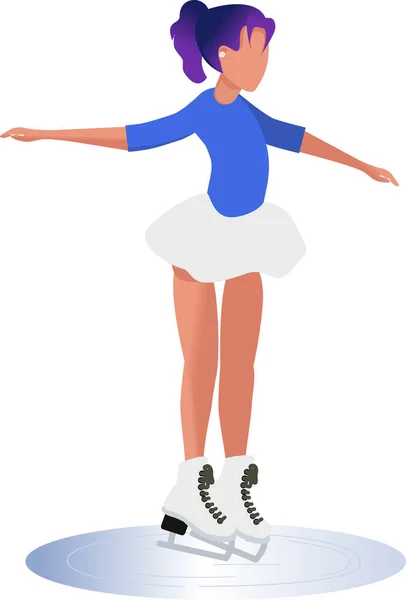 Figure Skating Girl Skating Competition Graphic Drawing Close Can Used — Stock Vector