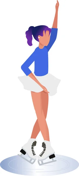 Figure Skating Girl Skating Competition Graphic Drawing Close Can Used — Stock Vector