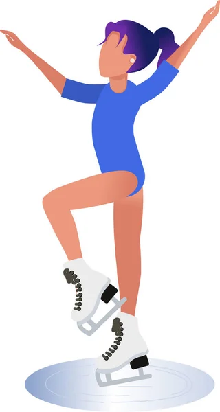 Figure Skating Girl Skating Competition Graphic Drawing Close Can Used — Stock Vector