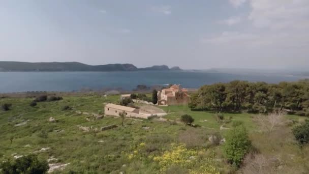 Vue Panoramique Sur Les Îles Une Forêt Morte Intérieur Château — Video