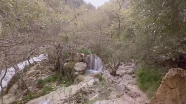 Ręczny Strzał Rzeki Małego Wodospadu Polilimnio Grecja — Wideo stockowe