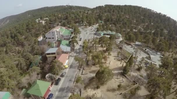 Ascending Aerial View Troodos Square Cyprus — Stock Video