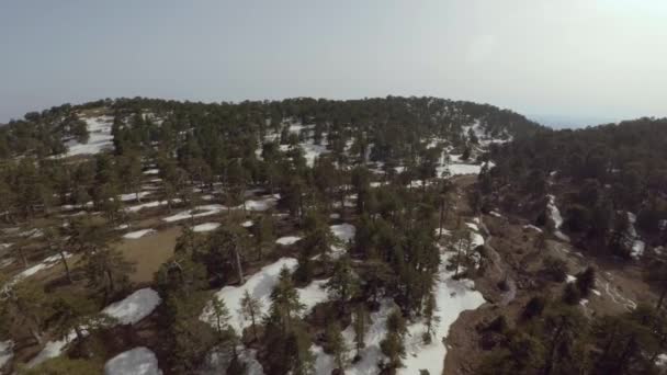 Kıbrıs Taki Troodos Dağı Nın Karlı Zirvesinin Havadan Çekilmiş Fotoğrafı Telifsiz Stok Çekim