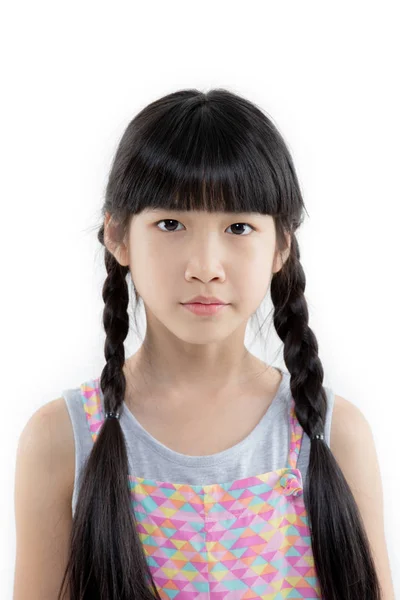 Porträt Glücklicher Asiatischer Studentinnen Die Isoliert Auf Weißem Hintergrund Lächeln — Stockfoto