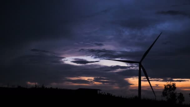 Wind Turbines Sunset Background — Stock Video