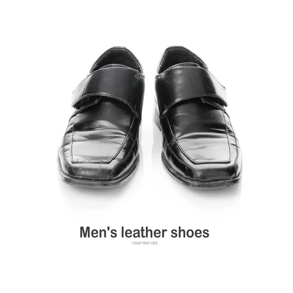 Men Leather Shoes Isolated White Background — Stock Photo, Image