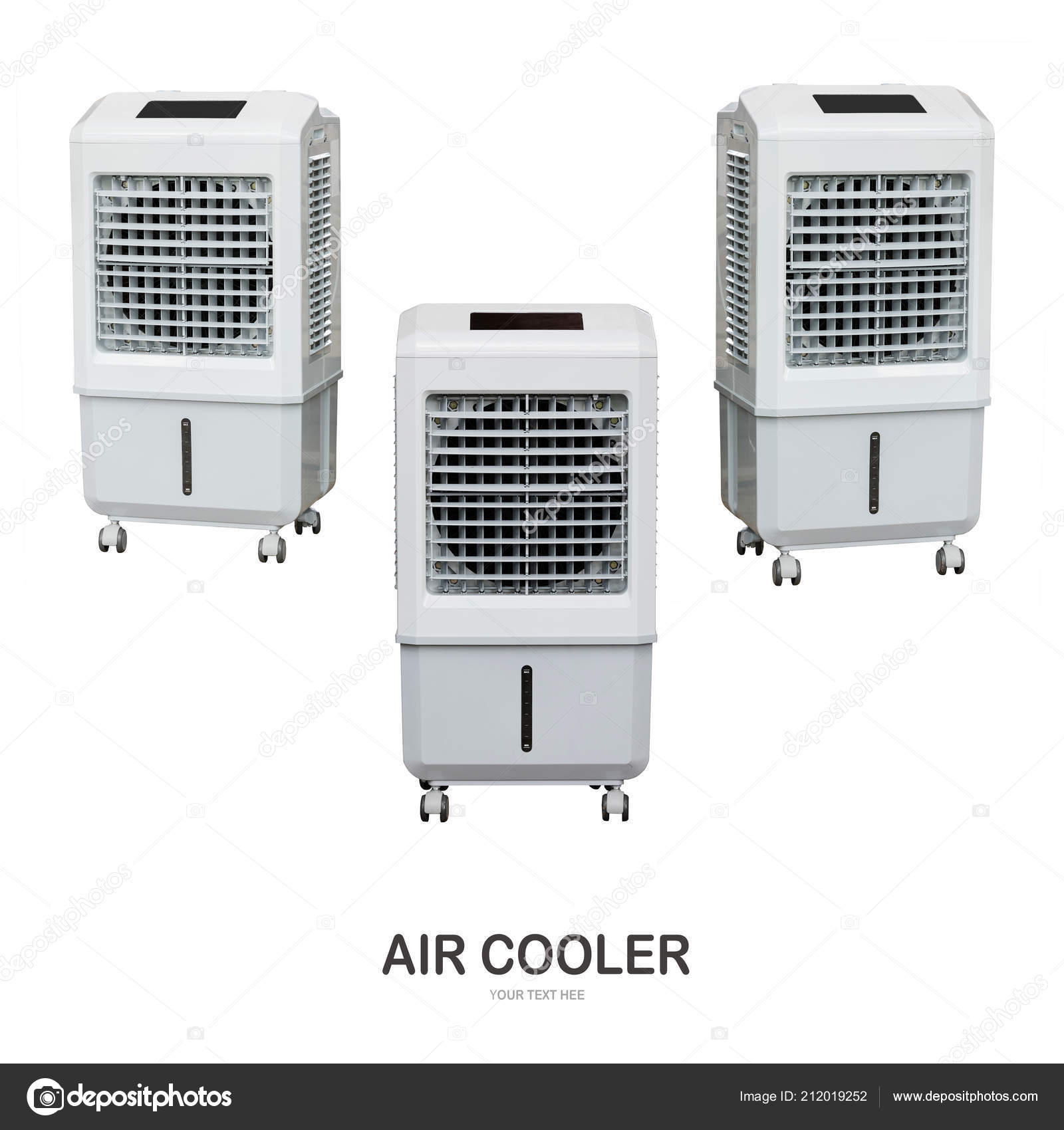 Evaporative Air Cooler Fan Ionizer Isolated White Background Stock