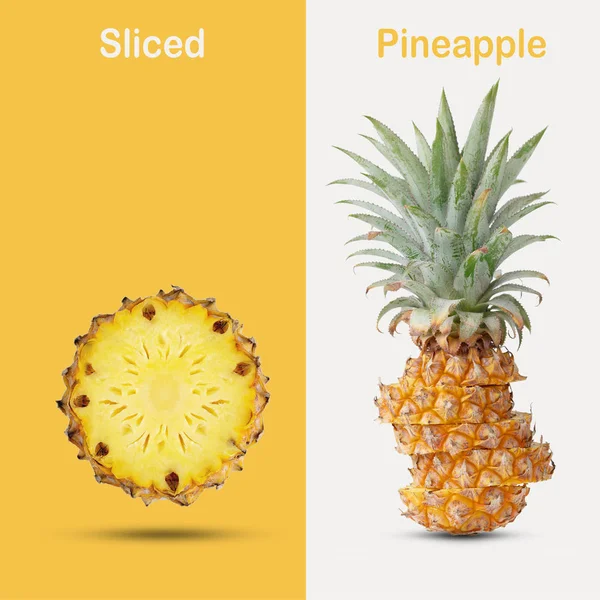 Creative Układ Wykonany Ananasa Ścieżek Przycinających Koncepcja Żywności Białym Tle — Zdjęcie stockowe