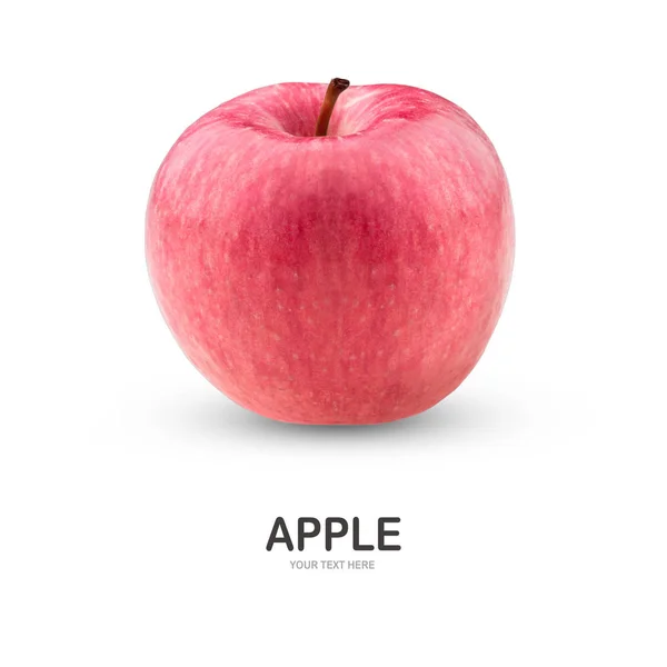 Owoce Jabłko Izolować Białym Tle Ścieżki Przycinające — Zdjęcie stockowe
