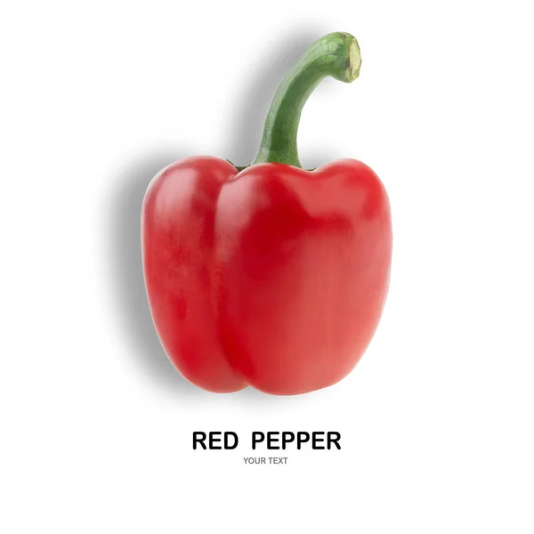 Diseño Creativo Hecho Pimiento Rojo Aislado Sobre Fondo Blanco Con — Foto de Stock