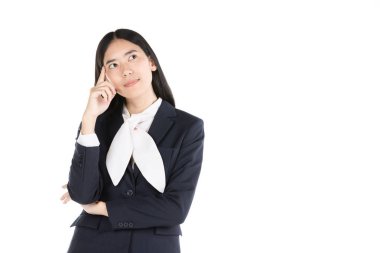 Resmi giyim ve olumlu düşünme Mutlu genç kadın.