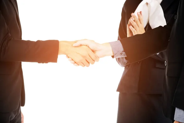 Business people shaking hands, finishing up a meeting — Stock Photo, Image