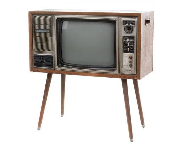 Vintage tv izolowane na białym tle . — Zdjęcie stockowe