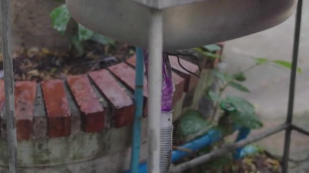 Mujer Lavando Platos Cocina Primer Plano Mano Mujer Ama Casa — Vídeos de Stock