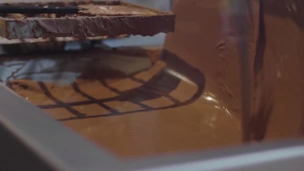 Nella Stanza Marcatura Del Cioccolato Produzione Cioccolato Fabbrica Cioccolato — Video Stock