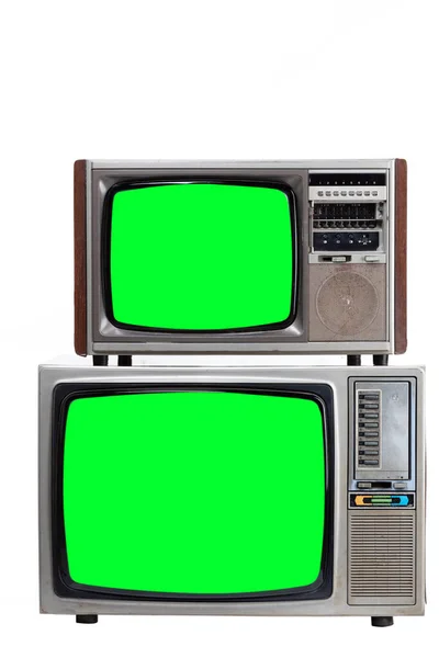 Vintage Retro Style Televisão Antiga Com Tela Cortada Televisão Antiga — Fotografia de Stock