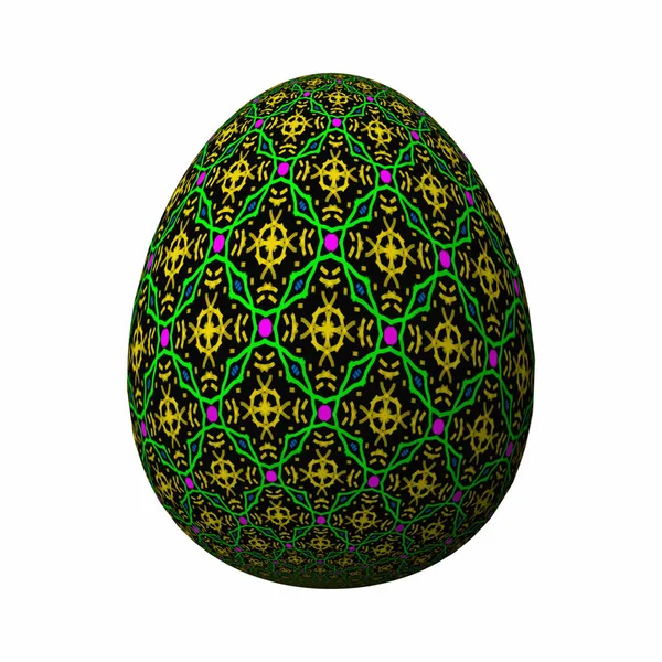Artfully Progettato Colorato Uovo Pasqua Decorato Motivo Geometrico Astratto Colorato — Foto Stock