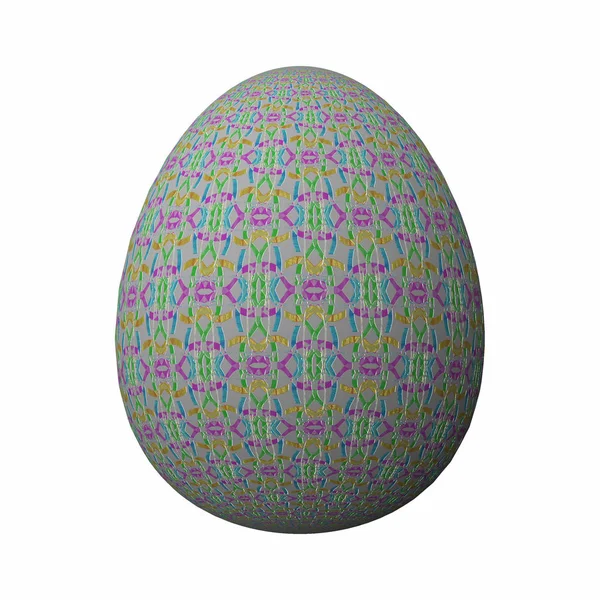 Kunstig Ontworpen Kleurrijke Easter Egg Sierlijke Geometrische Abstracte Gekleurde Patroon — Stockfoto