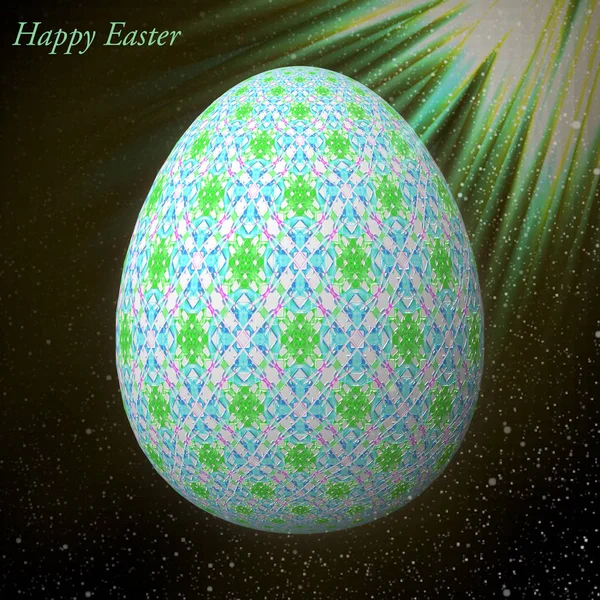 Feliz Pascua Frohe Ostern Huevo Pascua Artísticamente Diseñado Abstracto Colorido —  Fotos de Stock