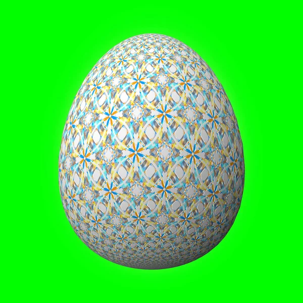 Счастливая Пасха Frohe Полностью Оформленное Цветное Яйцо Съедобка Трехмерная Иллюстрация — стоковое фото