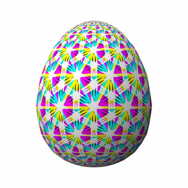 Happy Easter Frohe Ostern Kunstzinnig Ontworpen Kleurrijke Paasei Illustratie Witte — Stockfoto