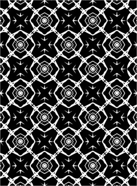 Siyah ve beyaz süslü geometrik desen ve soyut arka plan