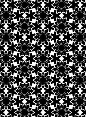 Siyah ve beyaz süslü geometrik desen ve soyut arka plan