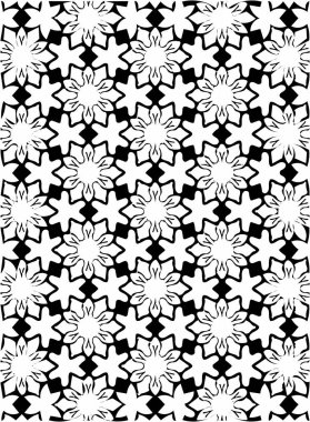 Siyah ve beyaz süslü geometrik desen ve soyut arka plan