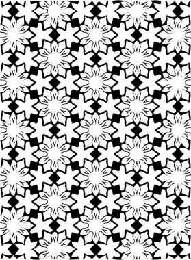 Siyah ve beyaz süslü geometrik desen ve soyut arka plan