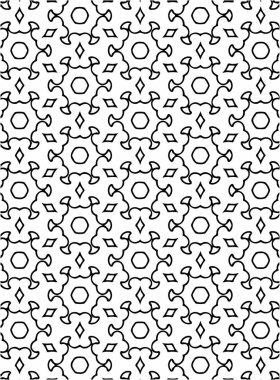 Siyah ve beyaz süslü geometrik desen ve soyut arka plan