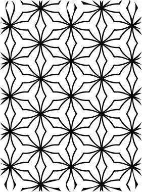 Siyah ve beyaz süslü geometrik desen ve soyut arka plan