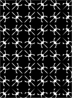 Siyah ve beyaz süslü geometrik desen ve soyut arka plan