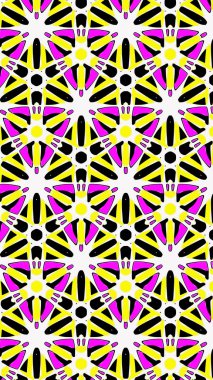 Süslü geometrik desen ve soyut renkli arka plan