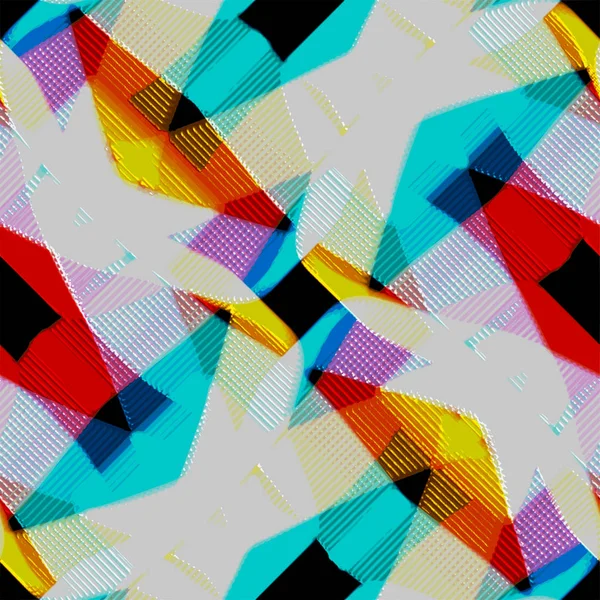 Mønster Fliser Udsmykkede Geometriske Mønster Abstrakt Farvet Baggrund - Stock-foto