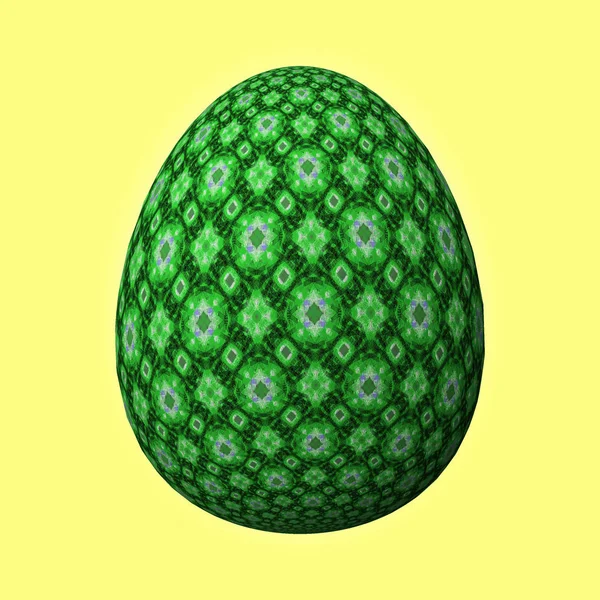 复活节快乐 弗罗赫 奥斯特恩 精心设计 五颜六色的复活节彩蛋 黄色背景的3D插图 — 图库照片