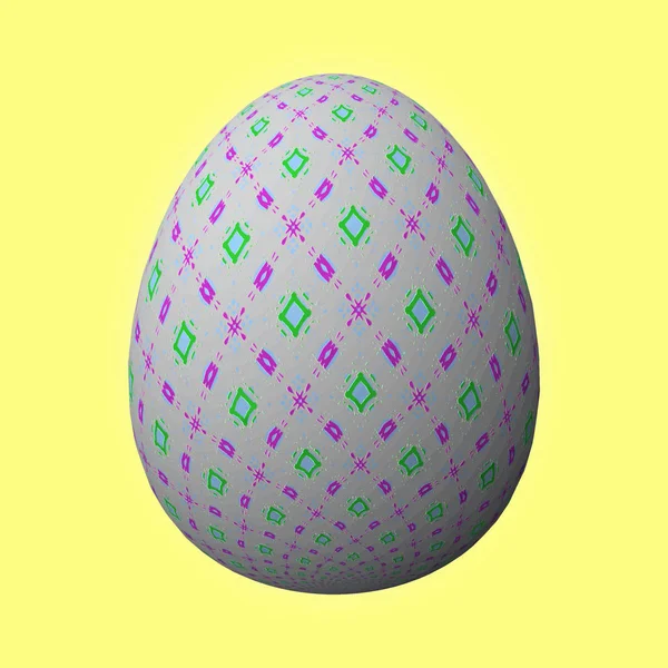 Happy Easter Frohe Ostern Ustaca Tasarlanmış Renkli Paskalya Yumurtası Sarı — Stok fotoğraf