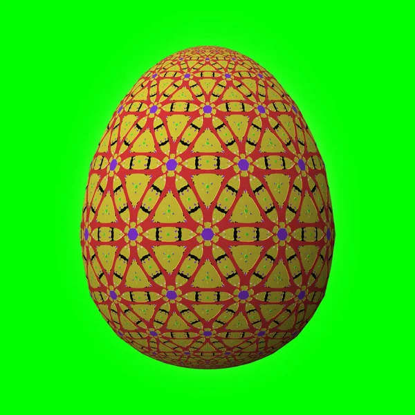 Happy Easter Frohe Ostern Kunstzinnig Ontworpen Kleurrijke Paasei Illustratie Groene — Stockfoto