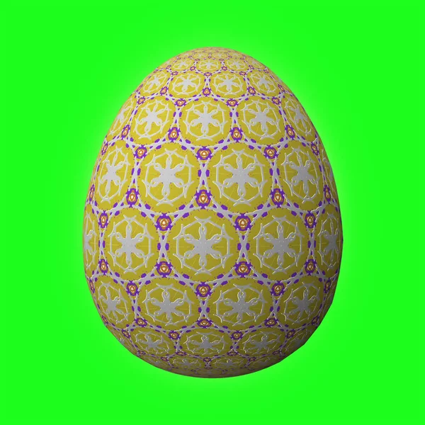 复活节快乐 弗罗赫奥斯特恩 巧妙设计和丰富多彩的复活节彩蛋 绿色背景的3D插图 — 图库照片