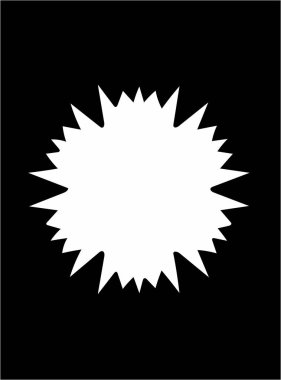 Siyah arka plan üzerine süslü soyut beyaz sembol