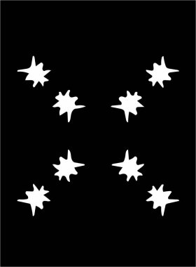 Siyah arka plan üzerine süslü soyut beyaz sembol