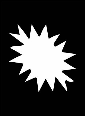 Siyah arka plan üzerine süslü soyut beyaz sembol