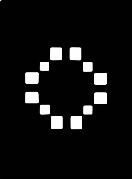 Ornamen Simbol Putih Abstrak Pada Latar Belakang Hitam — Stok Foto