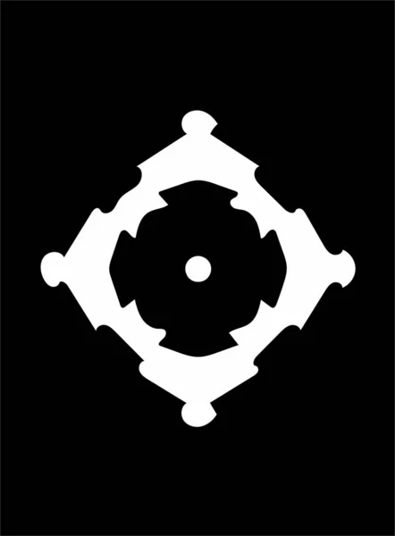 Ozdobny Abstrakcyjny Biały Symbol Czarnym Tle — Zdjęcie stockowe